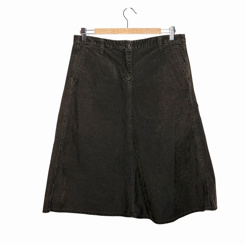 J Crew Corduroy A-Line Skirt Brown Womens 8 Academia Heritage Preppy Fisherman